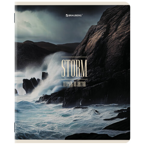 Тетради ДЭК А5 48 л. КОМПЛЕКТ 5 шт. BRAUBERG скоба, клетка, матовая ламинация, СТИХИИ, 404958