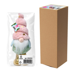 Украшение новогоднее интерьерное, 22 см, "Пушистый гномик", полиэстер, пенопласт, ЗОЛОТАЯ СКАЗКА, 592564