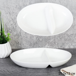 Блюдо менажница 2 секции 20,5х12 см/ VFR-14 /уп 34/