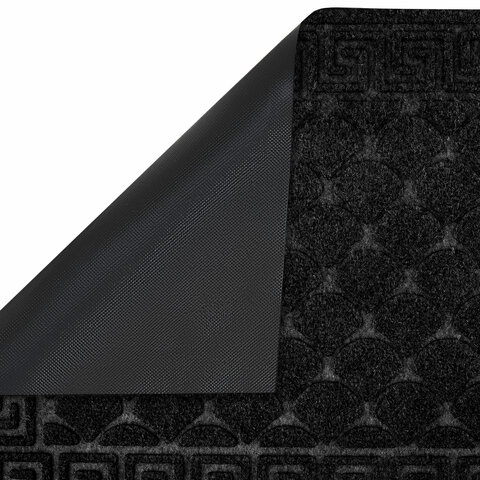 Коврик придверный 40х60 см, ЧЕРНЫЙ, грязезащитный, 430 г/м2, фактурный рисунок ЧЕШУЙКИ, ЛЮБАША, 701057