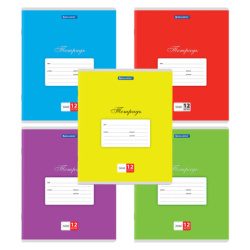 Тетради ДЭК 12 л. КОМПЛЕКТ 20 шт. BRAUBERG КЛАССИКА, линия, обложка картон, АССОРТИ (5 видов), 106727
