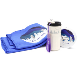 Набор БЕЛЫЕ НОЧИ, белый (Часы с беспроводной зарядкой, Термокружка - конфигуратор, Плед PATIO)