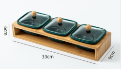 Менажница 3 предмета с крышками / KT151 /уп 20/ на подставке