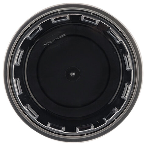 Контейнер одноразовый 950 мл, С КРЫШКОЙ, круглый, диаметр 172 мм, черный/прозрачный, ПП, ВЗЛП, 1265Ч