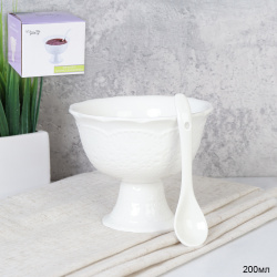 Креманка с ложкой 200 мл Кружево / 950153 /уп /