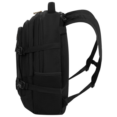 Рюкзак HEIKKI DESERTED (ХЕЙКИ) универсальный, 3 отделения, эргономичный, багажная лента, черный, 47х33х17 см, 273878