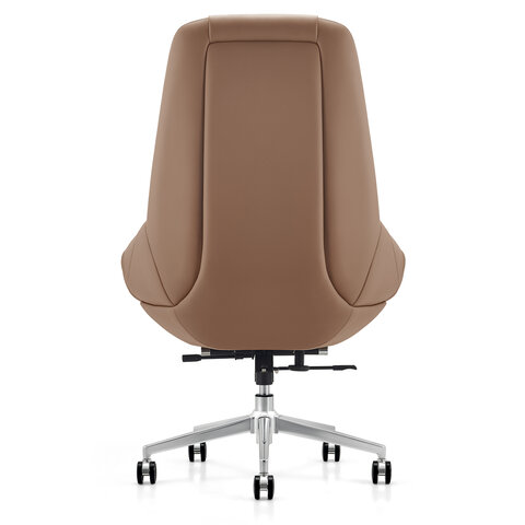 Кресло HAWASAN PREMIUM EX-810, алюминий, экокожа, коричневое, 533236
