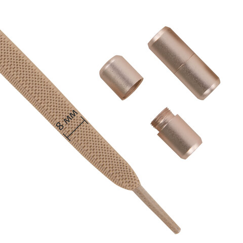 Шнурки плоские эластичные БЕЖЕВЫЕ длина 100 см, ширина 8 мм, 2 капсулы, цвет БЕЖЕВЫЙ, SHEGRA, 701711