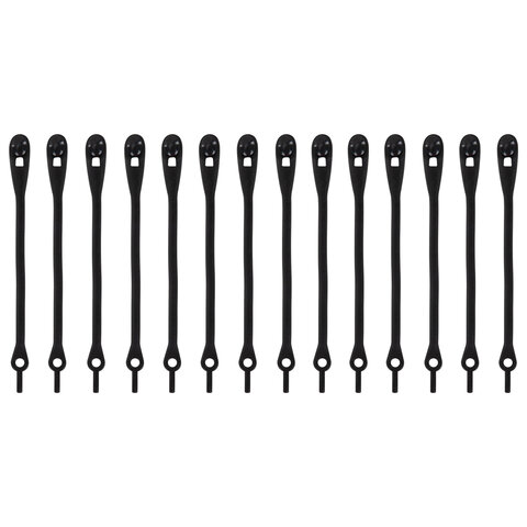 Шнурки силиконовые ЧЕРНЫЕ 14 шт., диаметр 4 мм, SHEGRA, 701719