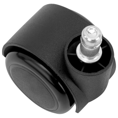 Колеса (ролики) BRABIX для кресла, прорезиненные, SLIM, КОМПЛЕКТ 5 шт., шток d 11 мм, черные, 533084