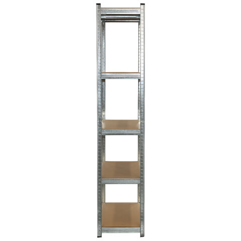 Стеллаж металлический BOOMHOUSE (БУМХАУС) безболтовой, 2000x1000x400 мм, 5 полок МДФ, серебристый, 291414