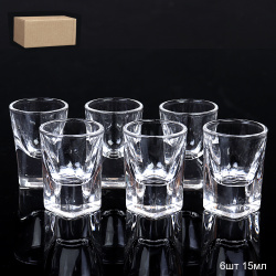 Стопка 6 штук 15 мл Квадрат Смол / BХ-12 /уп 48/ квадратное дно