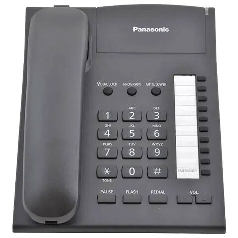 Телефон PANASONIC KX-TS2382RUB, память 10 ном., тональный/импульсный режим, повтор, чёрный