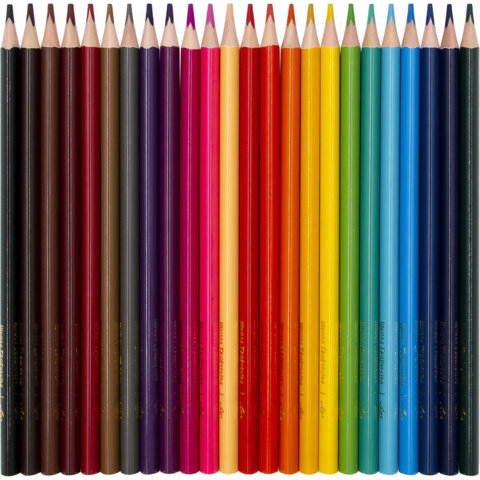 Карандаши цветные ЛУЧ "Школа Творчества", 24 цвета, трехгранные, натуральное дерево, 30С 1808-08