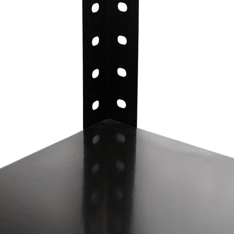 Стеллаж металл BOOMHOUSE (БУМХАУС) в1500*ш750*г300мм, 4 полки, нагрузка на стеллаж до 120 кг, черный, 291420