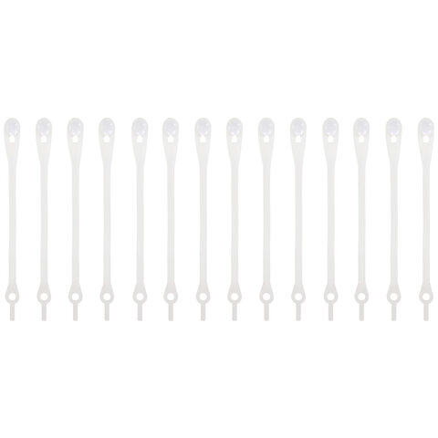 Шнурки силиконовые БЕЛЫЕ 14 шт., диаметр 4 мм, SHEGRA, 701718