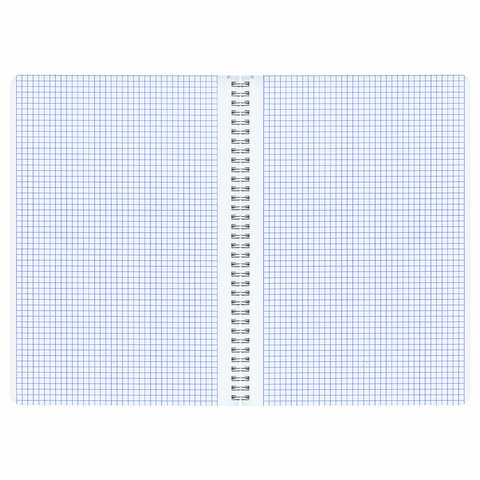 Тетрадь А4, 96 л., BRAUBERG, гребень, клетка, матовая ламинация, "Ритм" (микс в спайке), 405321