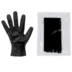 Перчатки одноразовые, эластомер TPE, КОМПЛЕКТ 50 пар, индивидуальная упаковка, размер L, черные, ELEGREEN, ГППVТЭлЧ-L ИНД1