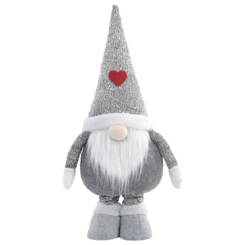 Украшение новогоднее интерьерное 70 см "Гном Милаш", телескопические ножки, полиэстер, ЗОЛОТАЯ СКАЗКА, 592521