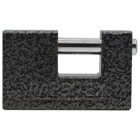 Замок навесной чугунный 80 мм "Гаражный" с полимерным покрытием, 3 ключа, RABBITEX (РАББИТЕКС), 671302