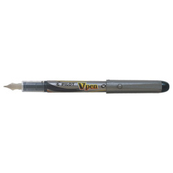 Ручка перьевая PILOT V-Pen, ЧЕРНАЯ, корпус серый, линия письма 0,58 мм, SVP-4M B