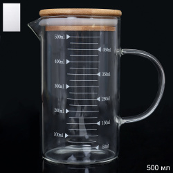 Кувшин мерный 500 мл / LCWJ102 /уп 100/ Бамбуковая крышка