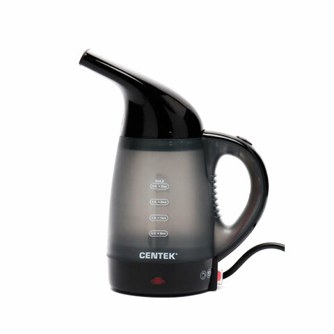 Отпариватель ручной CENTEK CT-2381 с функцией чайника, 600 Вт, пар 15 г/мин, резервуар 0,4 л, 1 режим, черный