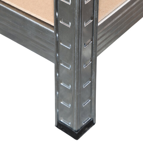 Стеллаж металлический BOOMHOUSE (БУМХАУС) безболтовой, 2000x1000x500 мм, 6 полок МДФ, серебристый, 291416