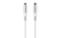 Кабель SHIELD, Type-C - Type-C, 60W, USB2.0, 1.2м, белый, OLMIO