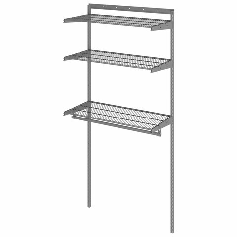 Гардеробная система BASIC G90 (в2050*ш930*г450мм), 3 полки, 1 штанга, графит, S70299914515