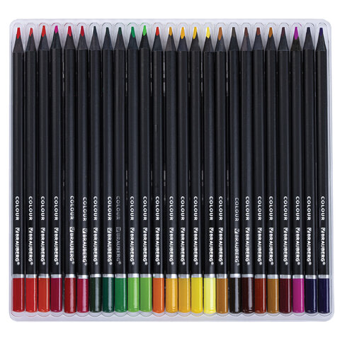 Карандаши цветные чёрное дерево BRAUBERG BLACK WOOD, 75 цветов, мягкий грифель 3 мм, 182044