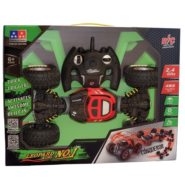 Трюковая машина – трансформер перевертыш на радиоуправлении LEOpard King №1 «Леопард», Bluesea (Блюси) Синий с черным