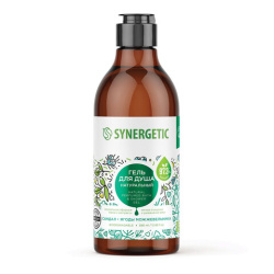 Гель для душа 380 мл SYNERGETIC "Сандал и ягоды можжевельника", натуральный, биоразлагаемый, 400003