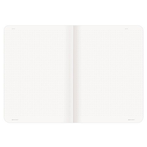 Тетрадь 60 л. в точку обложка кожзам под рогожку, сшивка, B5 (179х250мм), ГОЛУБОЙ, BRAUBERG BRIGHT, 403849