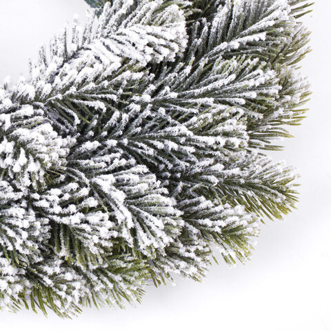 Венок новогодний заснеженный, диаметр 40 см "Снежная зима", литой ПЭТ, ЗОЛОТАЯ СКАЗКА, 592519