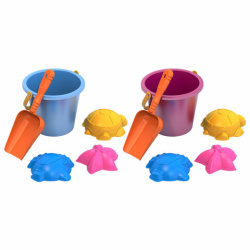 Набор для игр в песке: ведерко, совочек, 3 формочки "Морские", НОРДПЛАСТ, ш/к40463, 44