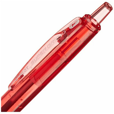 Ручка шариковая автоматическая с грипом PILOT Super Grip G, КРАСНАЯ, линия 0,21 мм, BPGG-8R-F R