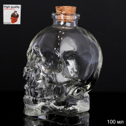 Графин-штоф Череп 100 мл / WR-100 /уп 90/ пробковая крышка