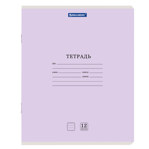 Тетради ДЭК 12 л. КОМПЛЕКТ 20 шт. BRAUBERG "КЛАССИКА NEW", линия, обложка картон, АССОРТИ (5 видов), 880052