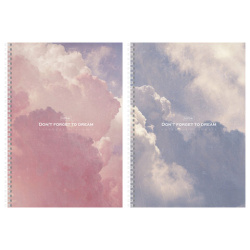 Тетрадь А4 96 л. HATBER, гребень, клетка, Soft-touch ламинация, "Dream" (микс в спайке), 093675, 96Т4лВ1гр