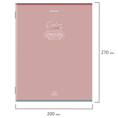 Тетради КОМПЛЕКТ 3 шт. А4, 96 л., BRAUBERG скоба, клетка, глянцевый лак, "Pastel", 404388