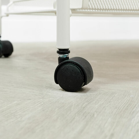 Этажерка офисно-бытовая "Ладья-33КС", 650х450х300 мм, 2 яруса + столик, металл, белая, Э 356 Б