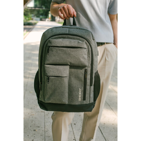 Рюкзак HEIKKI CONCORDANCE (ХЕЙКИ) универсальный, отделение для ноутбука, серый, 47x32x15 см, 273891