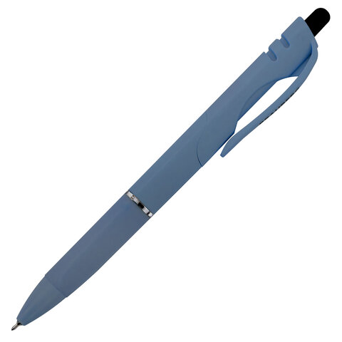 Ручка шариковая автоматическая с грипом BRAUBERG "MORANDI COLOR", СИНЯЯ, пишущий узел 0,5 мм, линия письма 0,3 мм, 144494
