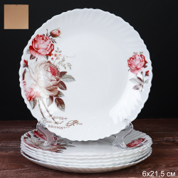 Набор тарелок 6 штук 215 мм / LHP-85 (6916) / серия Чайная роза