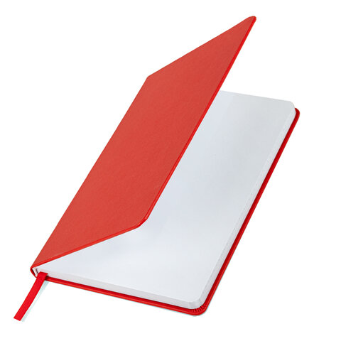 Блокнот А5 138x213 мм, BRAUBERG "Basic", под кожу, 80 л., клетка, красный, 116228