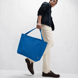 Шоппер-оверсайз «Grossbag» из переработанного хлопка, 340 г/м2, Цвет синий