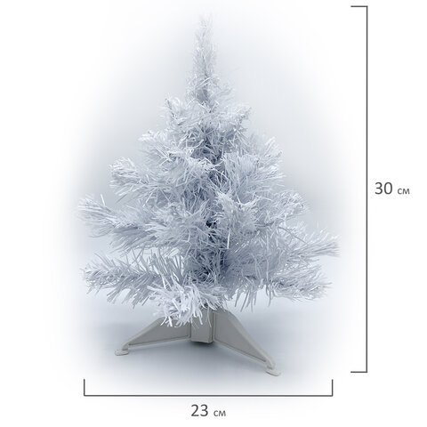 Ель новогодняя искусственная настольная "Snow White" 30 см, ПВХ, белая, ЗОЛОТАЯ СКАЗКА, 591708