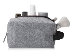 Косметичка из РПЕТ фетра с ручкой «Felt», Цвет серый, черный