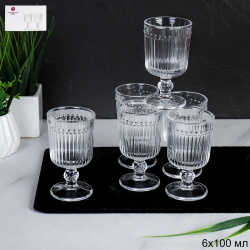 Рюмка 6 штук 60 мл на ножке прямая / F207-1A /уп 24/